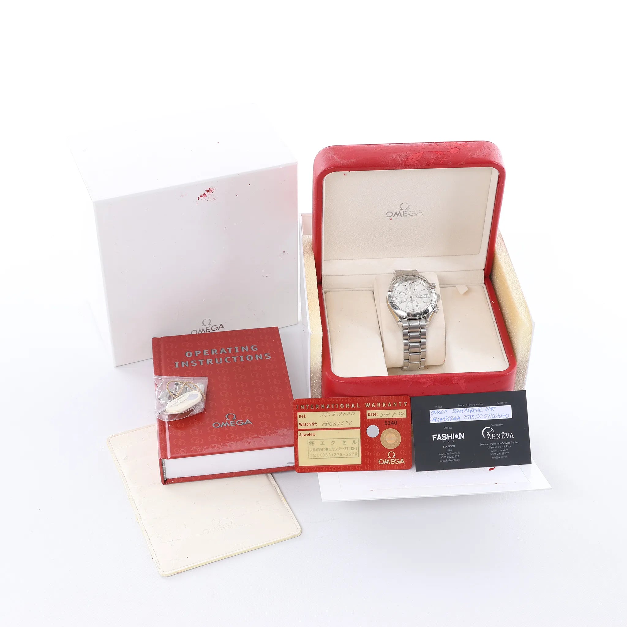 Omega Speedmaster Date Chronograph 3513.30 58461670 SS SS AT Watch with Silver Dial