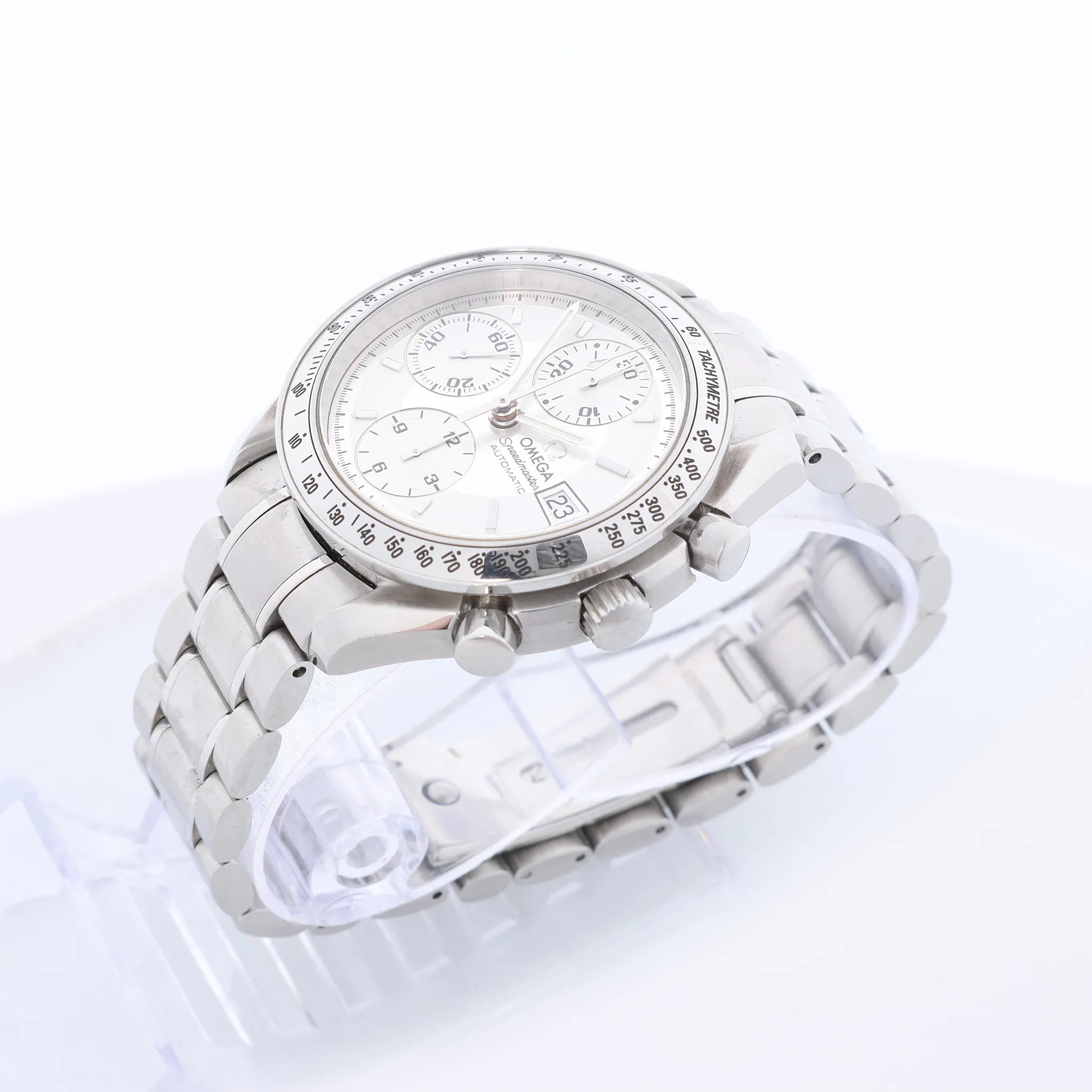 Omega Speedmaster Date Chronograph 3513.30 58461670 SS SS AT Watch with Silver Dial