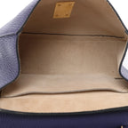 Chloe Drew Leather Chain Crossbody Bag in Navy Blue
