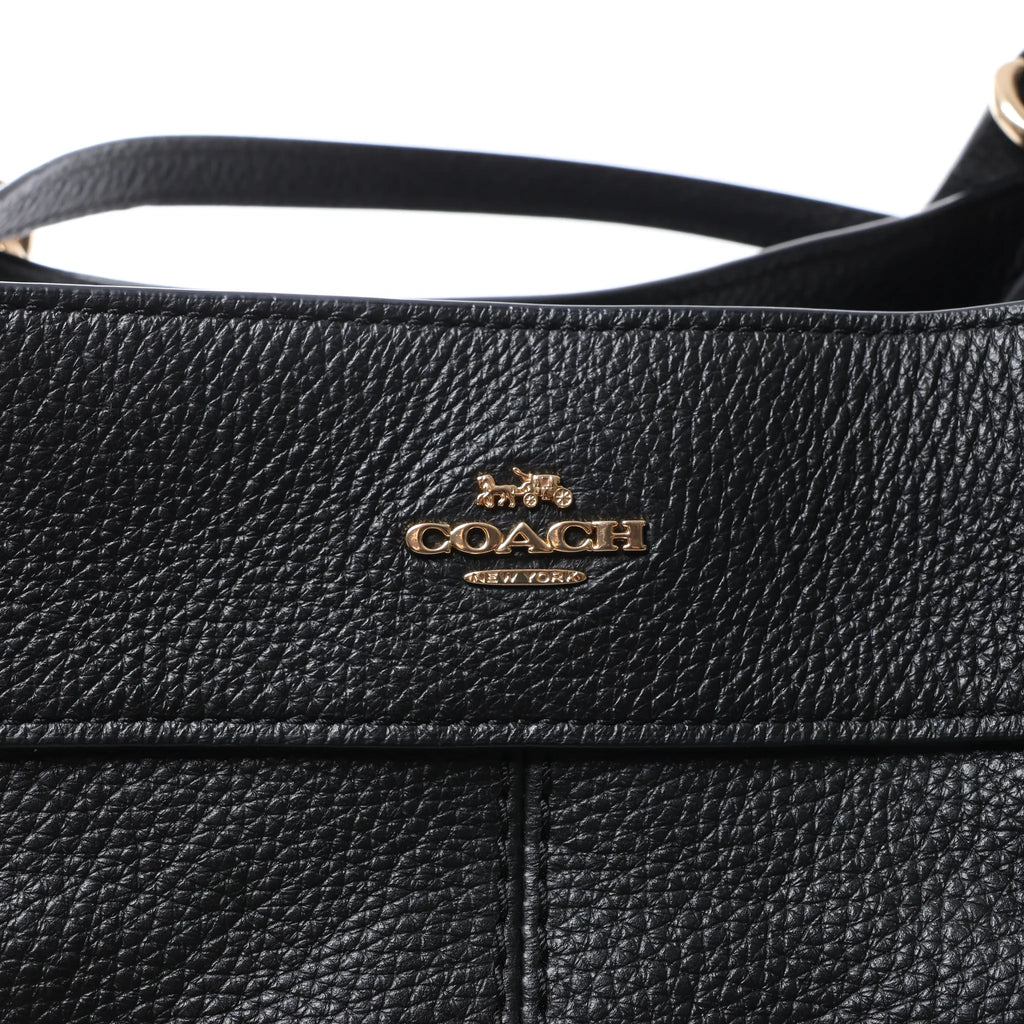 Coach Lexy Pebbled Leather Shoulder Bag in Black