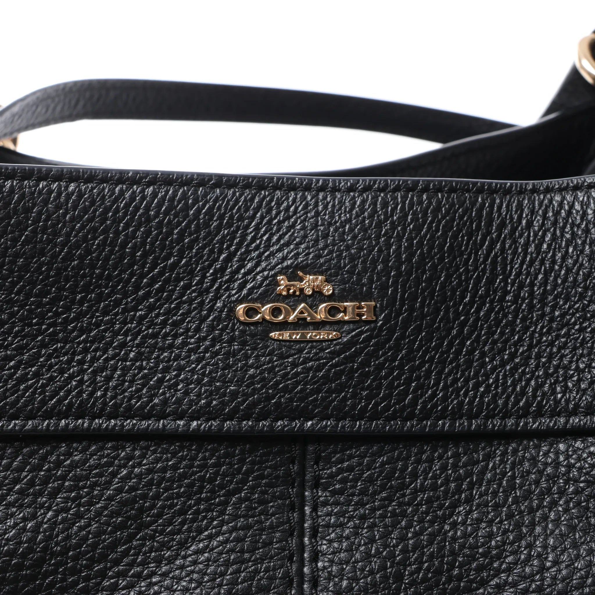 Coach Lexy Pebbled Leather Shoulder Bag in Black