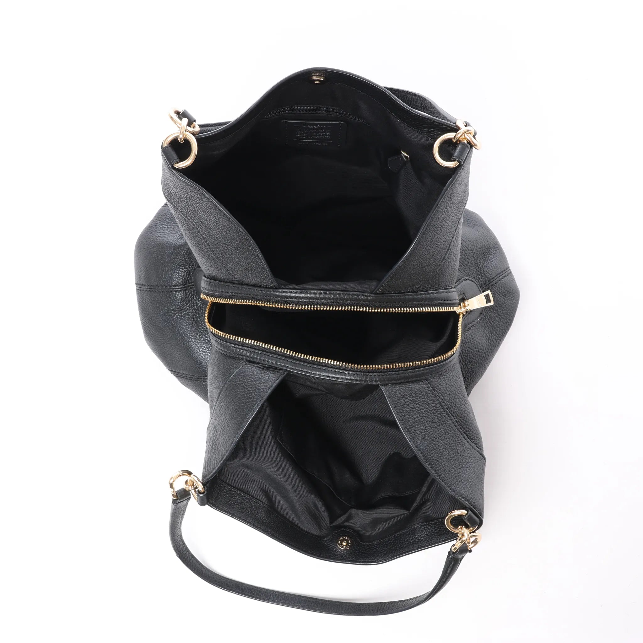 Coach Lexy Pebbled Leather Shoulder Bag in Black