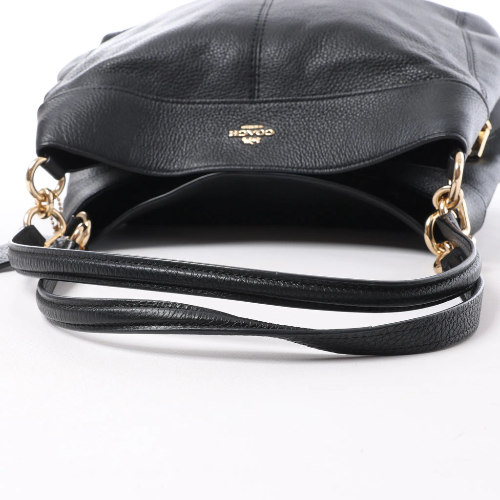 Coach Lexy Pebbled Leather Shoulder Bag in Black