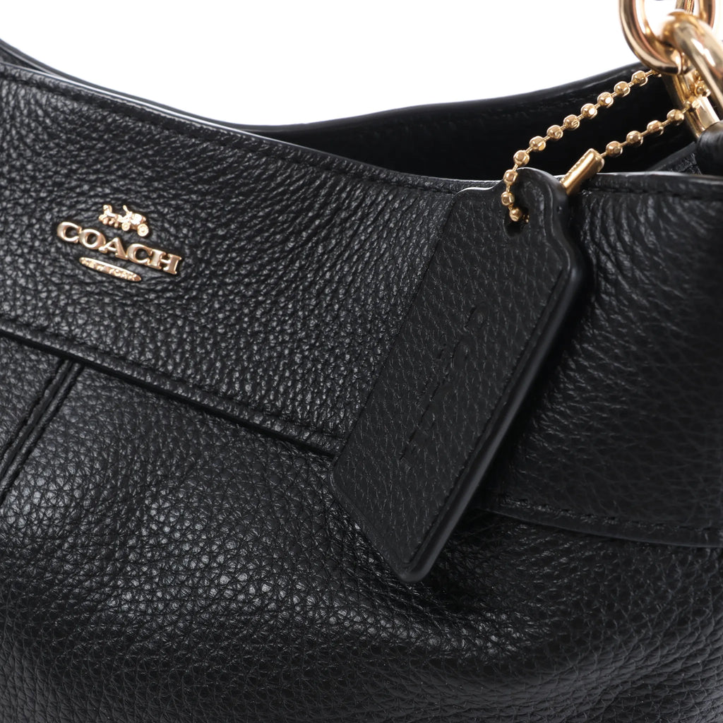 Coach Lexy Pebbled Leather Shoulder Bag in Black