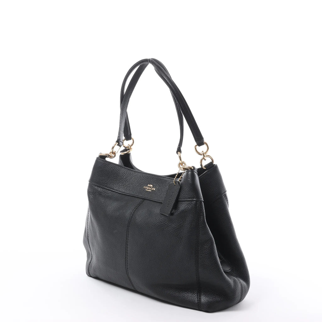 Coach Lexy Pebbled Leather Shoulder Bag in Black