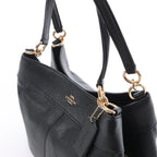 Coach Lexy Pebbled Leather Shoulder Bag in Black