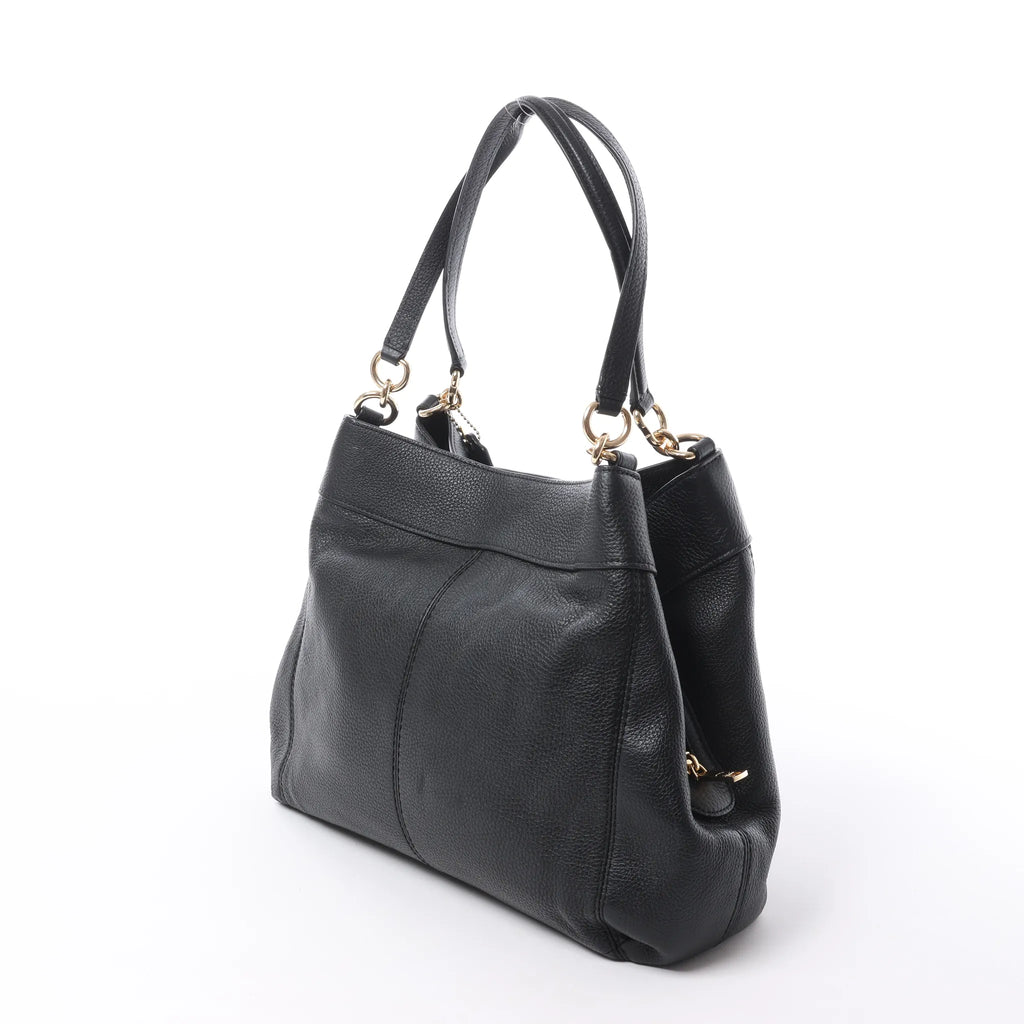 Coach Lexy Pebbled Leather Shoulder Bag in Black