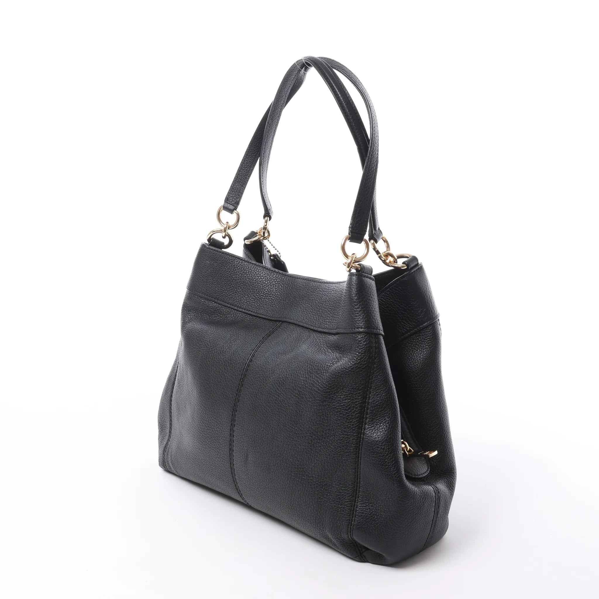 Coach Lexy Pebbled Leather Shoulder Bag in Black