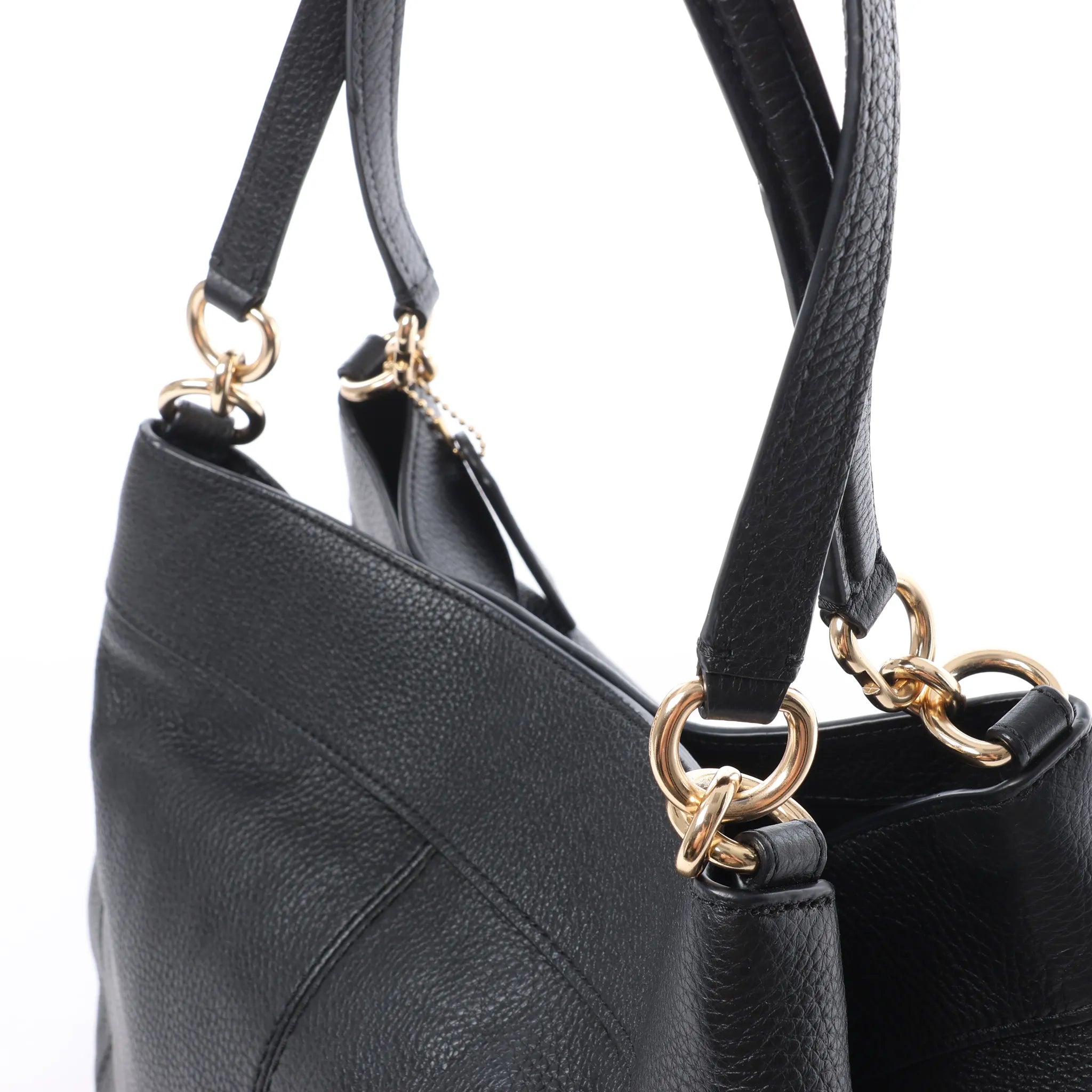Coach Lexy Pebbled Leather Shoulder Bag in Black