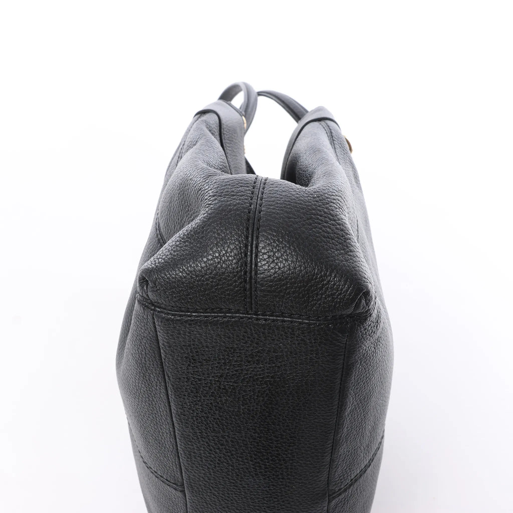 Coach Lexy Pebbled Leather Shoulder Bag in Black