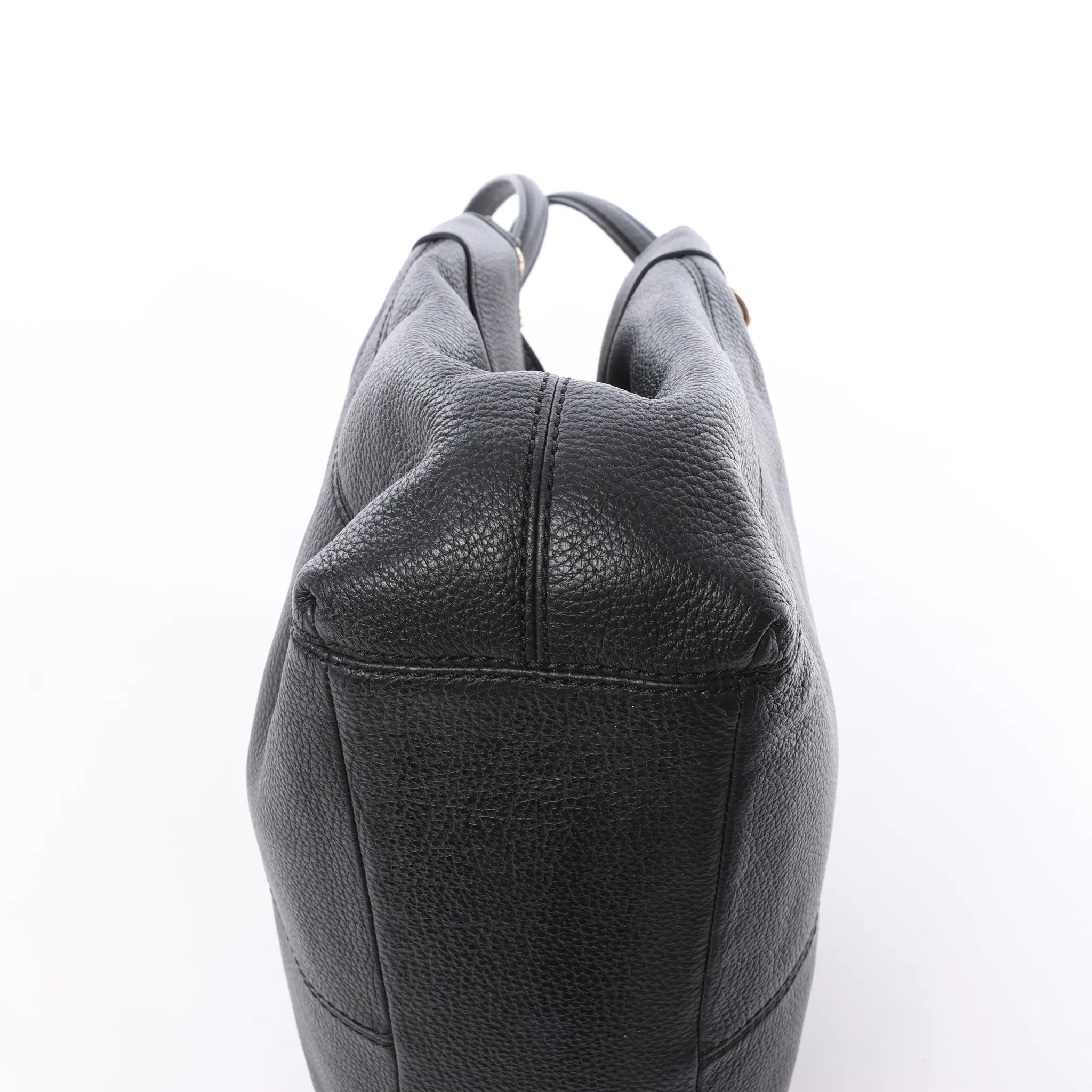 Coach Lexy Pebbled Leather Shoulder Bag in Black