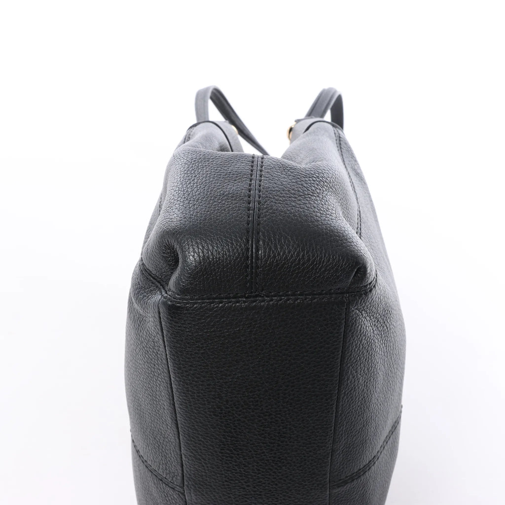 Coach Lexy Pebbled Leather Shoulder Bag in Black