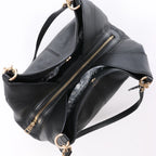 Coach Lexy Pebbled Leather Shoulder Bag in Black