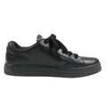 PRADA Logo Leather Sneakers in Black × White 1E282N, Size 37.5 EU