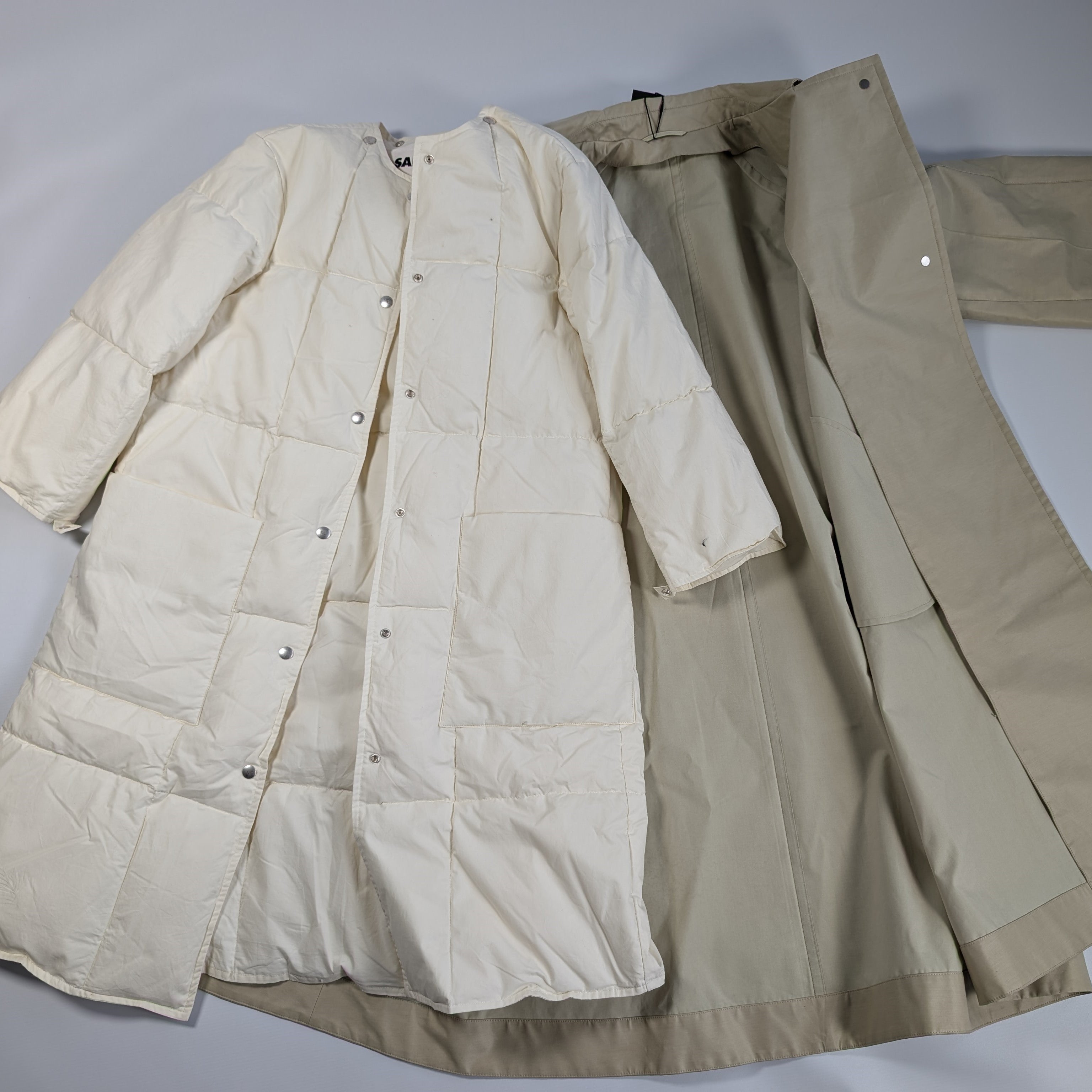 Jil Sander Beige Double-Layer Coat, Size 36
