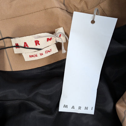 Marni Checkered Two-Tone Trench Coat, Size 38