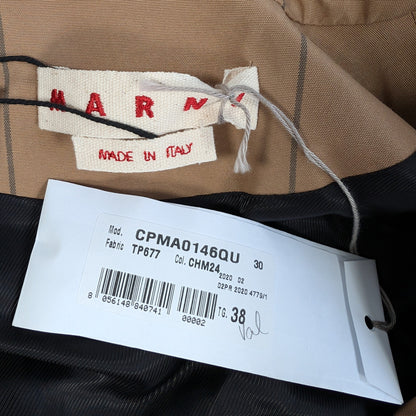 Marni Checkered Two-Tone Trench Coat, Size 38