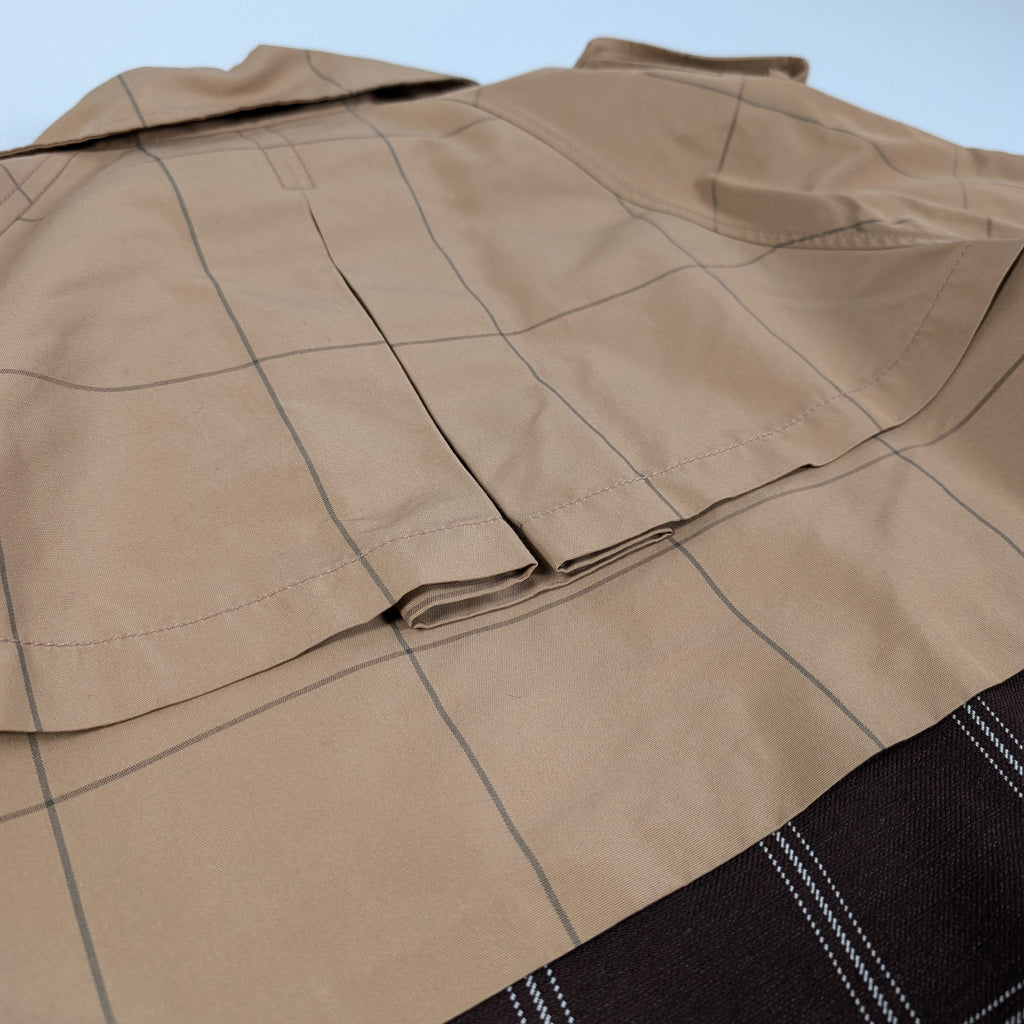 Marni Checkered Two-Tone Trench Coat, Size 38