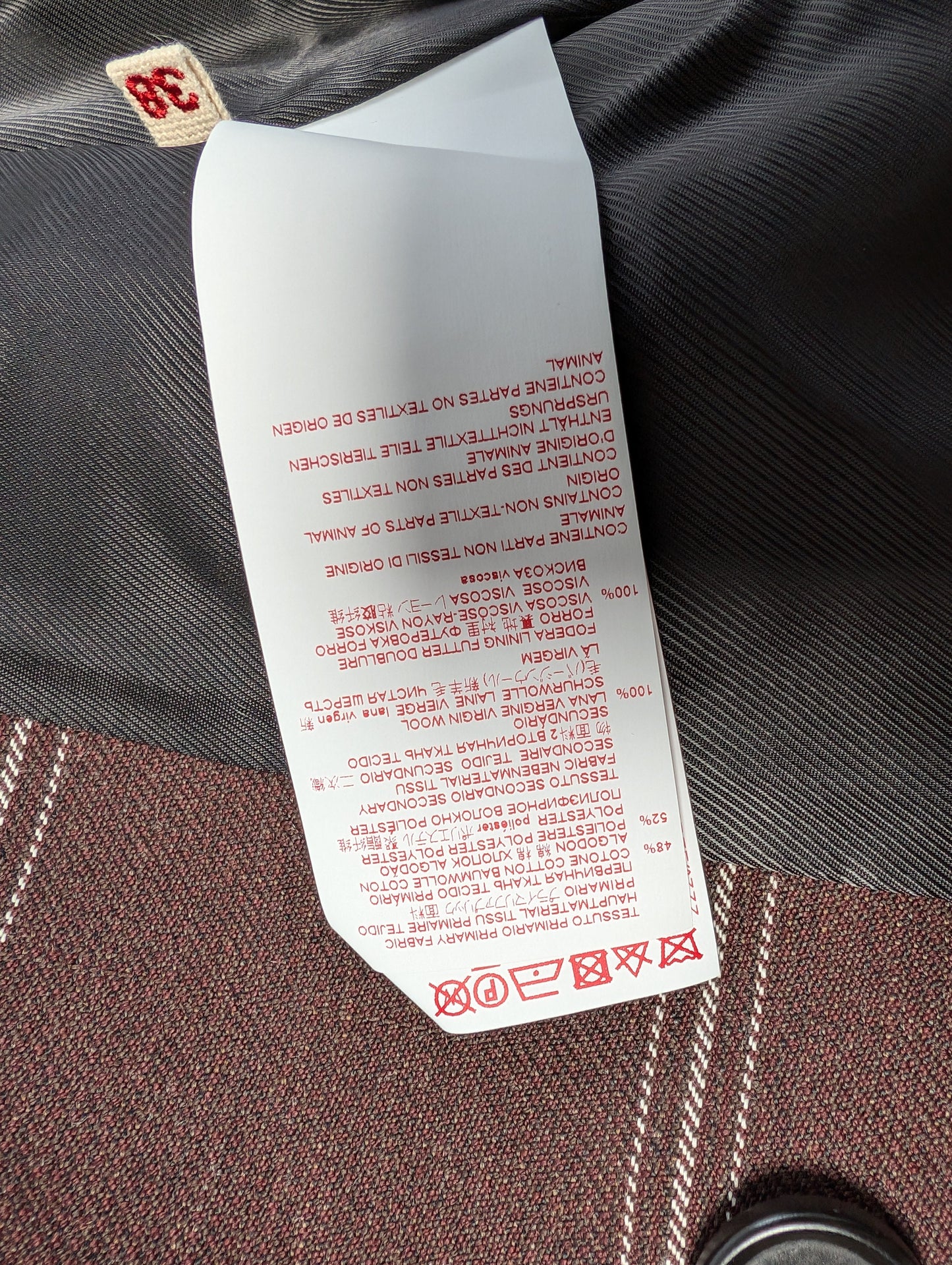 Marni Checkered Two-Tone Trench Coat, Size 38