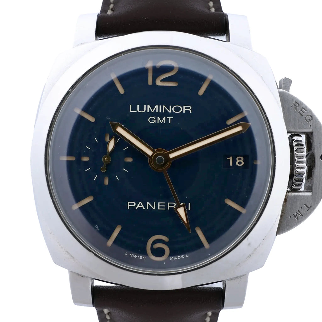 Panerai Luminor 1950 3 DAYS GMT Acciaio PAM00688 OP6950BB1815373 SS AT Watch with Blue Dial