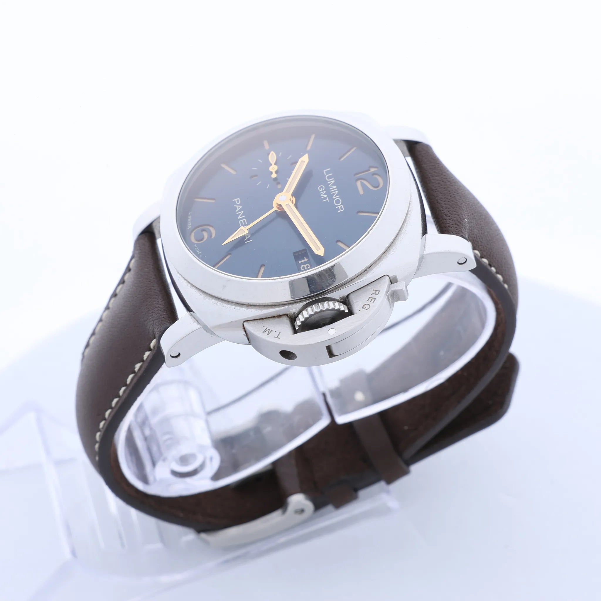 Panerai Luminor 1950 3 DAYS GMT Acciaio PAM00688 OP6950BB1815373 SS AT Watch with Blue Dial