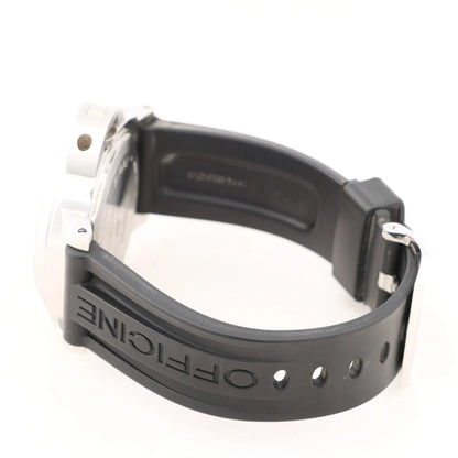 Panerai Luminor Base Logo PAM00000 SS x Rubber Stem-winder Watch with Black Dial