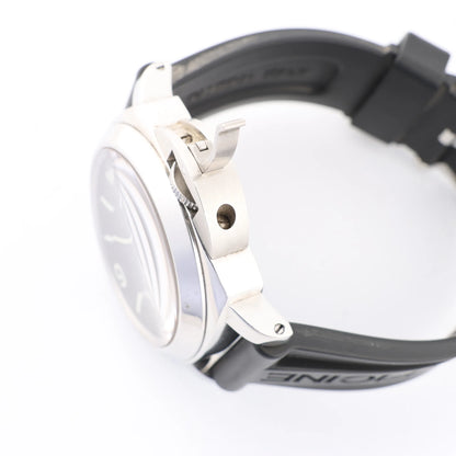 Panerai Luminor Base Logo PAM00000 SS x Rubber Stem-winder Watch with Black Dial