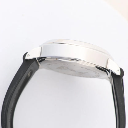 Panerai Luminor Base Logo PAM00000 SS x Rubber Stem-winder Watch with Black Dial