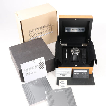 Panerai Luminor Base Logo PAM00000 SS x Rubber Stem-winder Watch with Black Dial