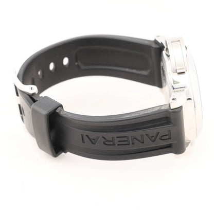 Panerai Luminor Base Logo PAM00000 SS x Rubber Stem-winder Watch with Black Dial