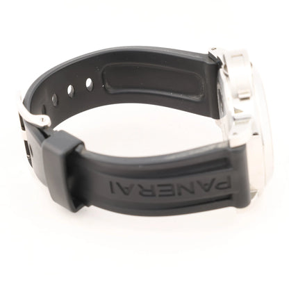 Panerai Luminor Base Logo PAM00000 SS x Rubber Stem-winder Watch with Black Dial