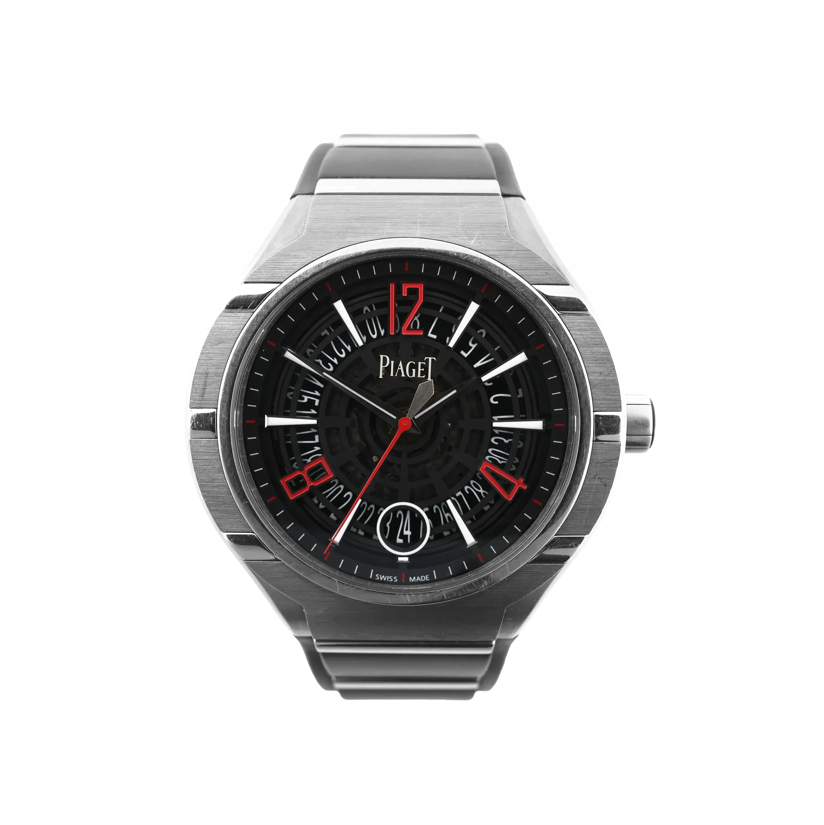 Piaget Polo FortyFive 1032140 SS×TI SS & Rubber AT Watch with Skeleton dial G0A35010