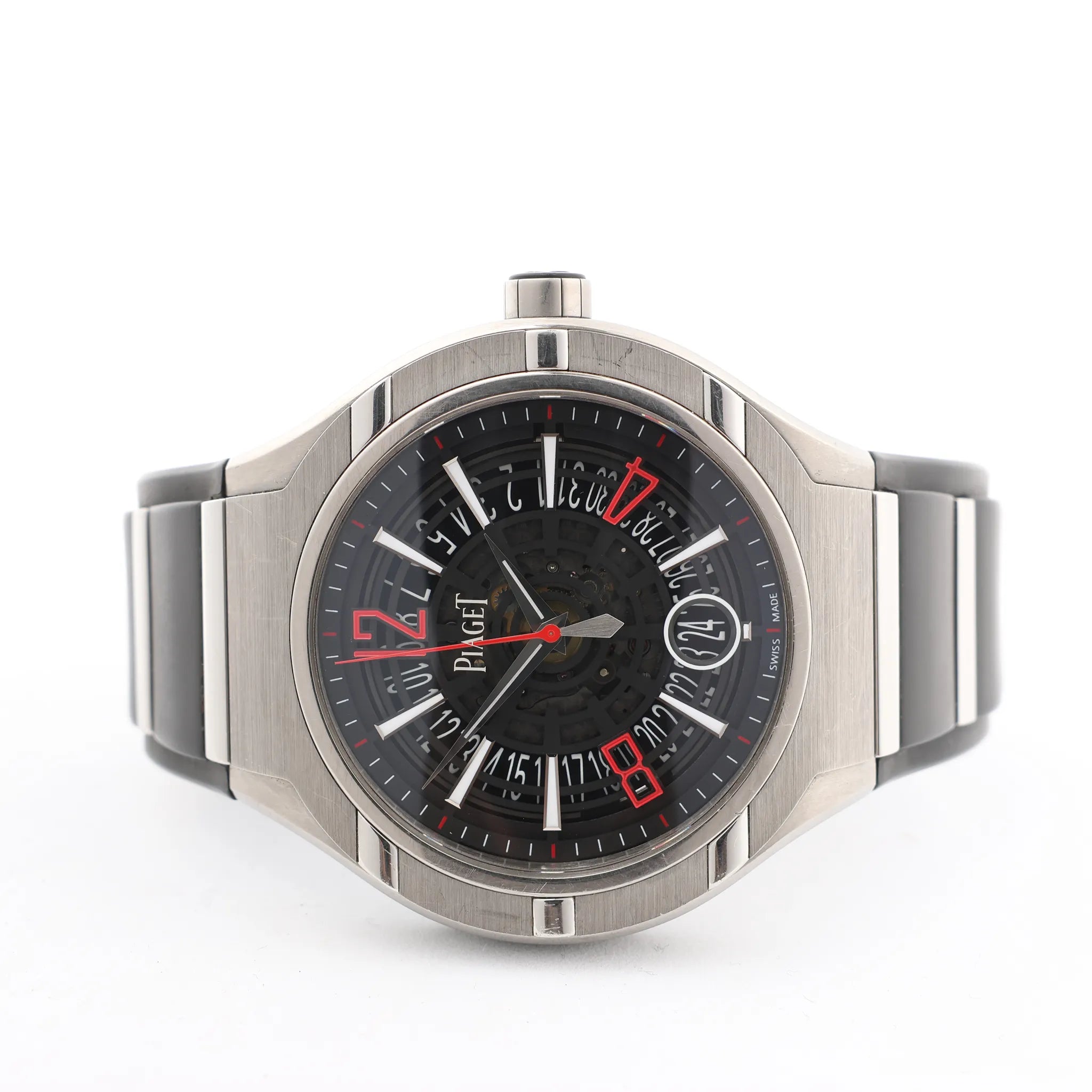 Piaget Polo FortyFive 1032140 SS×TI SS & Rubber AT Watch with Skeleton dial G0A35010