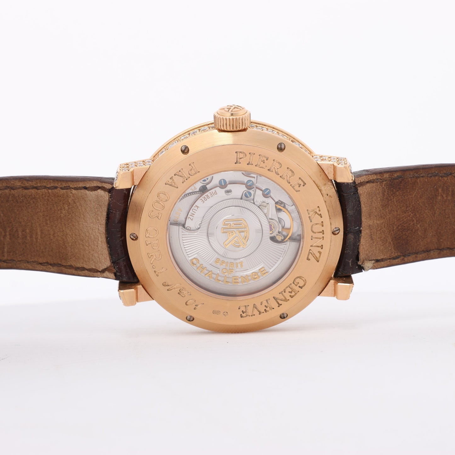 Pierre Kunz Pepretual Calendar PKA 003 QPR Leather x RG, Diamonds AT Silver-Face Watch