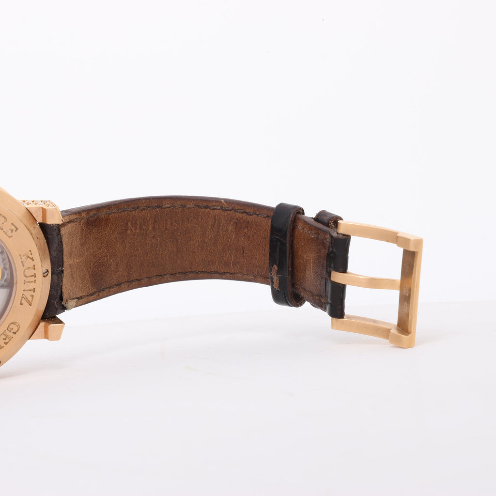 Pierre Kunz Pepretual Calendar PKA 003 QPR Leather x RG, Diamonds AT Silver-Face Watch