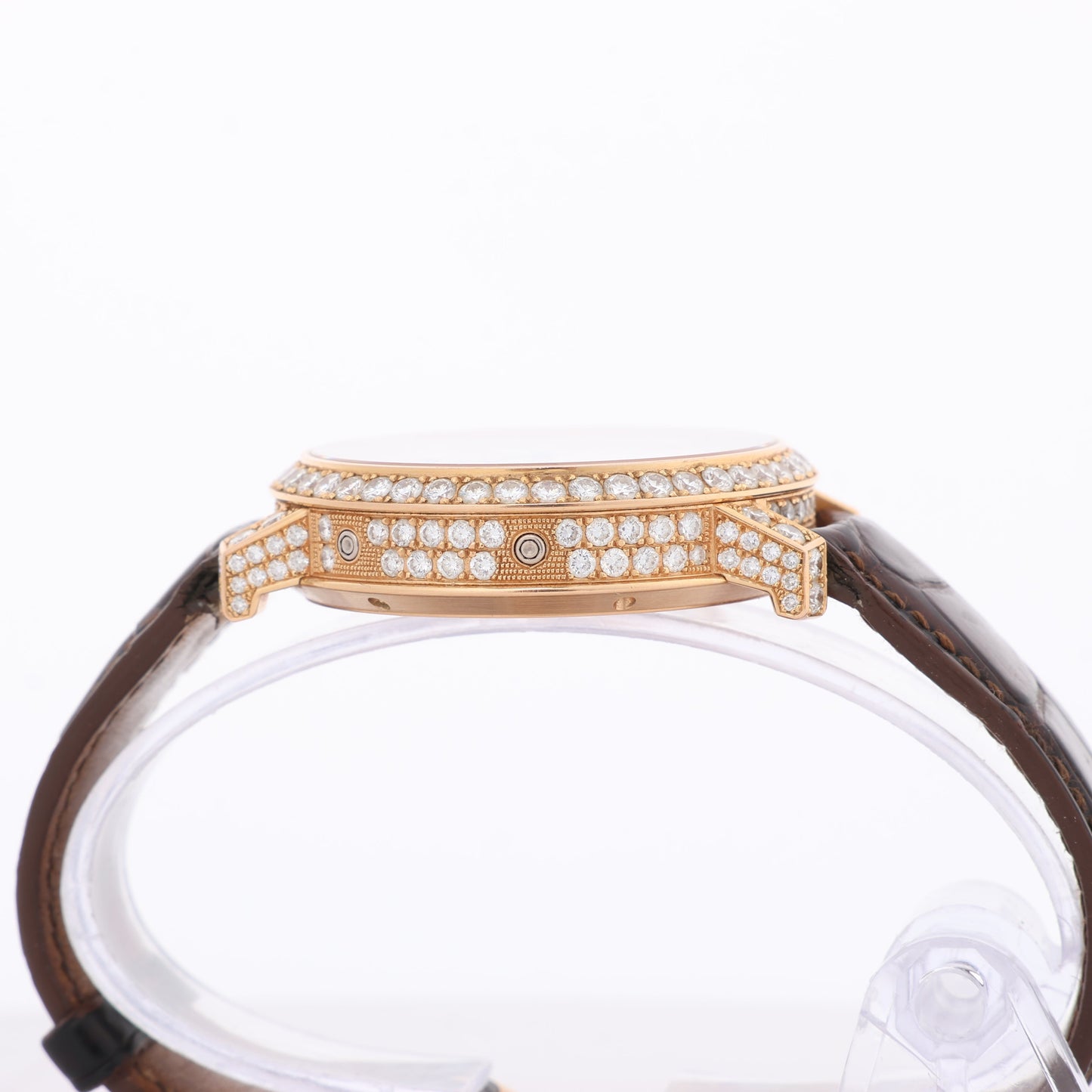 Pierre Kunz Pepretual Calendar PKA 003 QPR Leder x RG, Diamanten AT Silbernes Zifferblatt Uhr