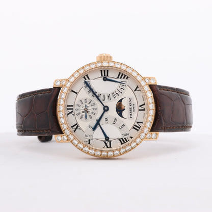 Pierre Kunz Pepretual Calendar PKA 003 QPR Leather x RG, Diamonds AT Silver-Face Watch
