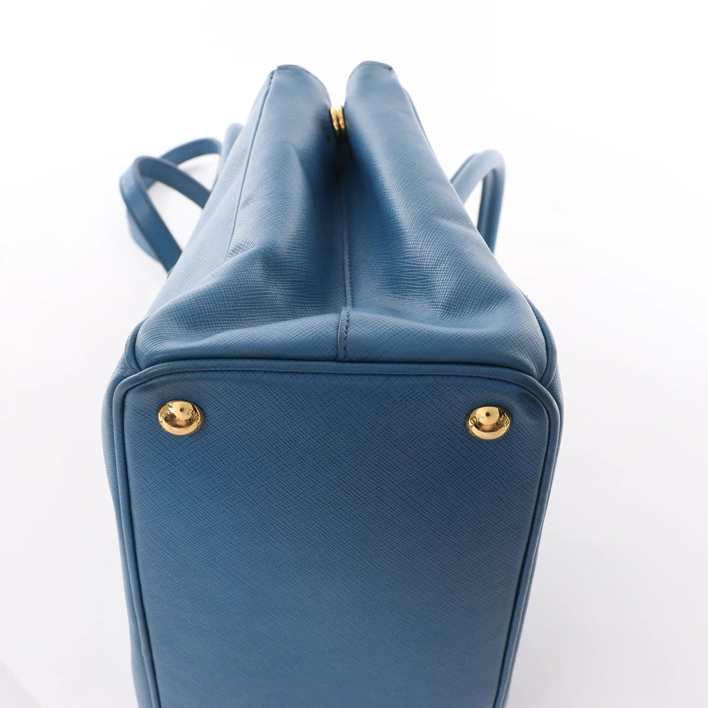 Prada Galleria Saffiano Lux Leather 2Way Handbag in Blue