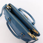 Prada Galleria Saffiano Lux Leather 2Way Handbag in Blue