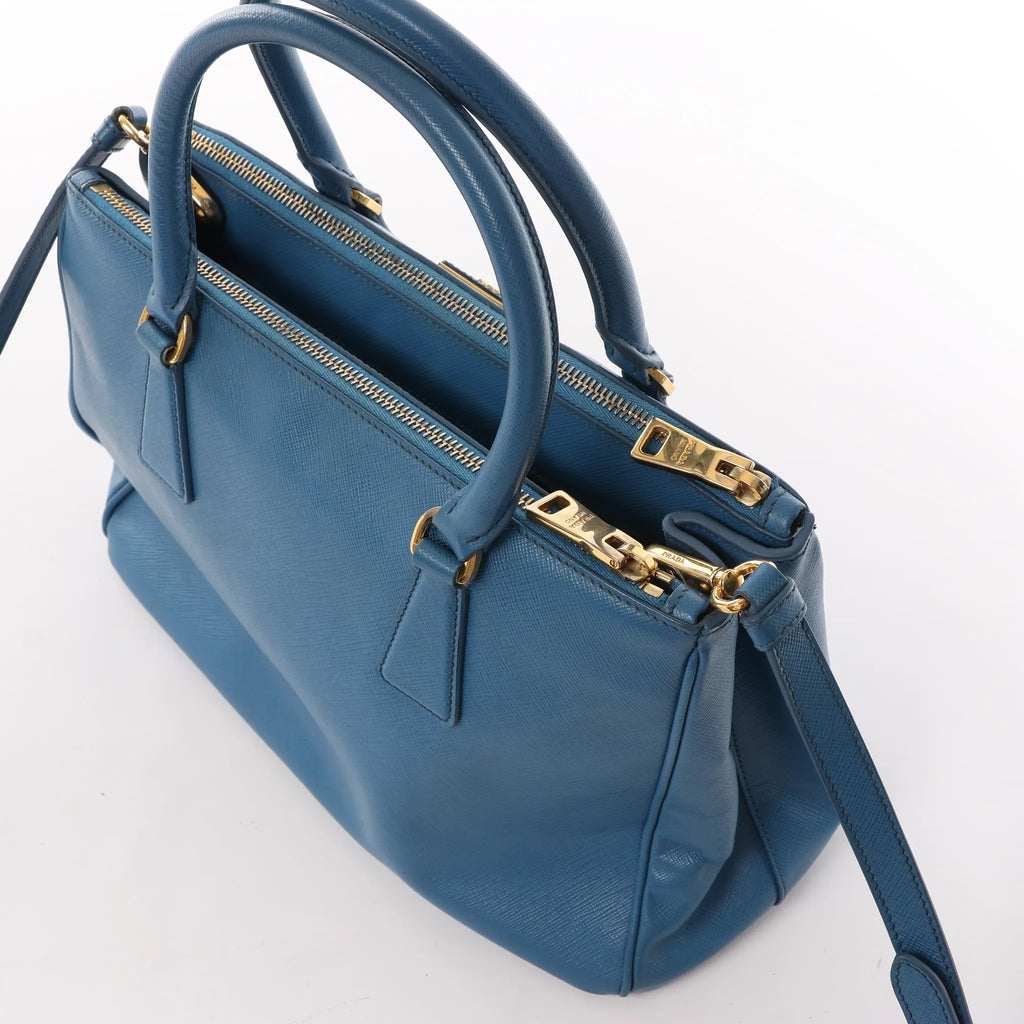 Prada Galleria Saffiano Lux Leather 2Way Handbag in Blue