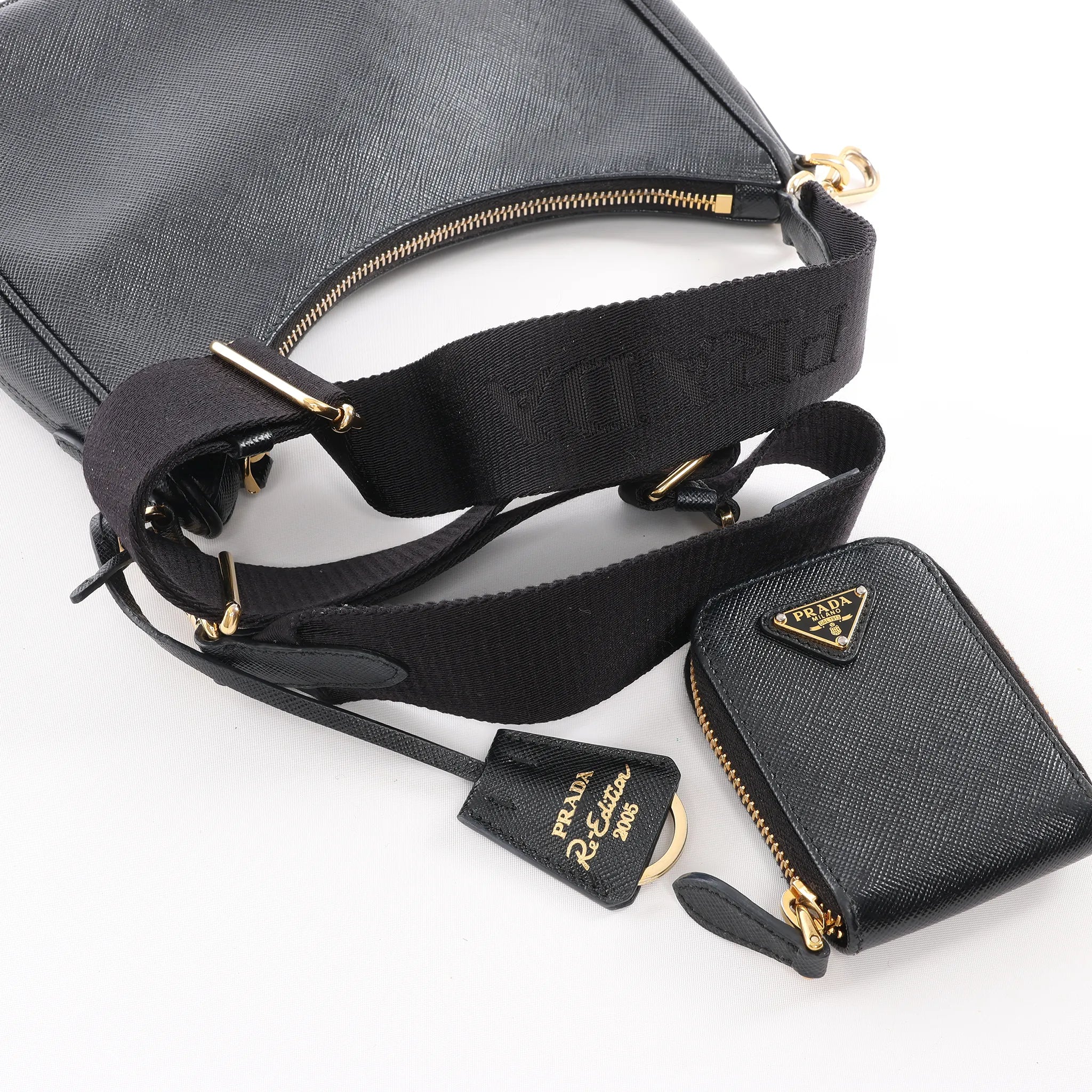 Prada Re-Edition 2005 Leather Crossbody Bag in Black