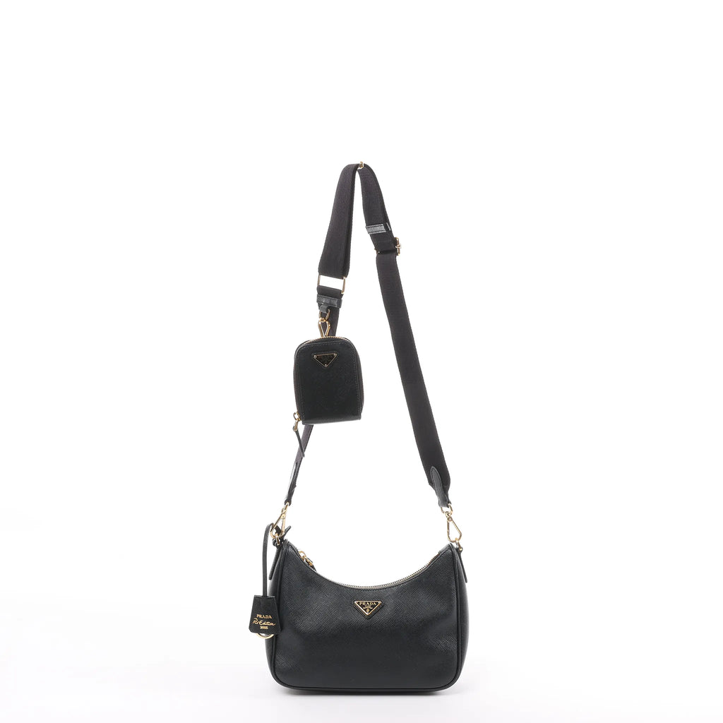 Prada Re-Edition 2005 Leather Crossbody Bag in Black