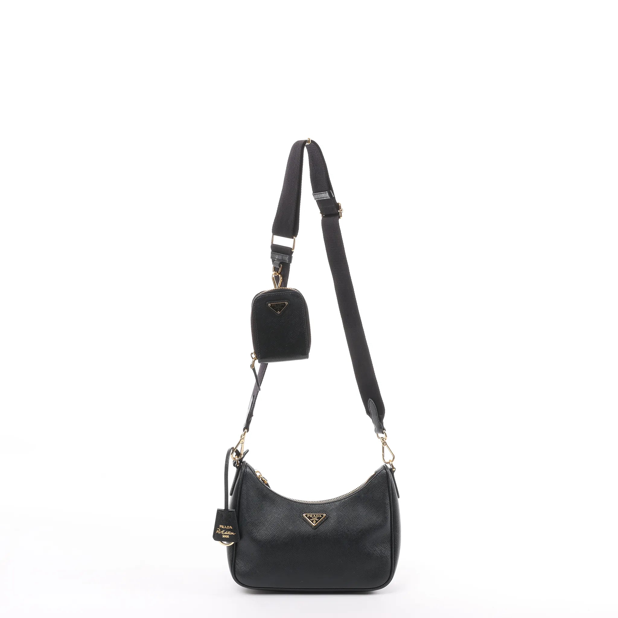 Prada Re-Edition 2005 Leather Crossbody Bag in Black