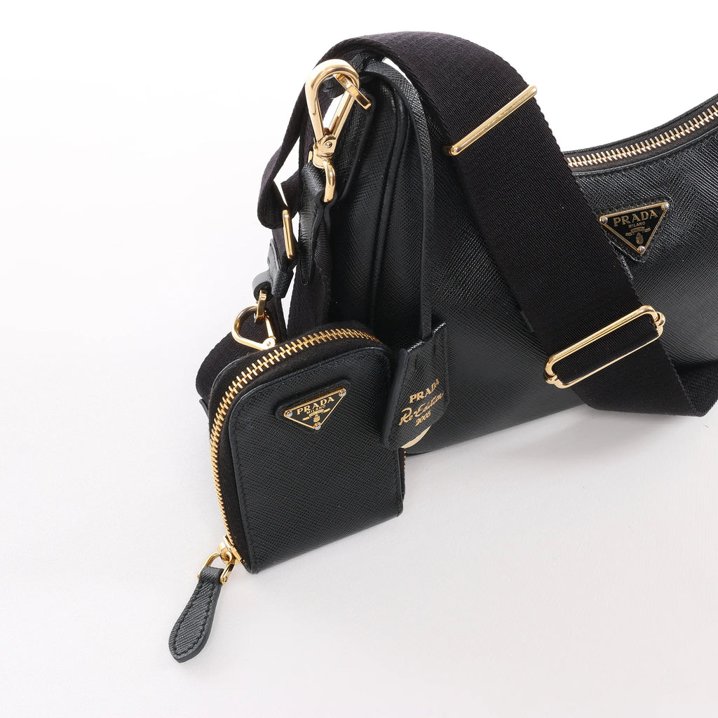 Prada Re-Edition 2005 Leather Crossbody Bag in Black