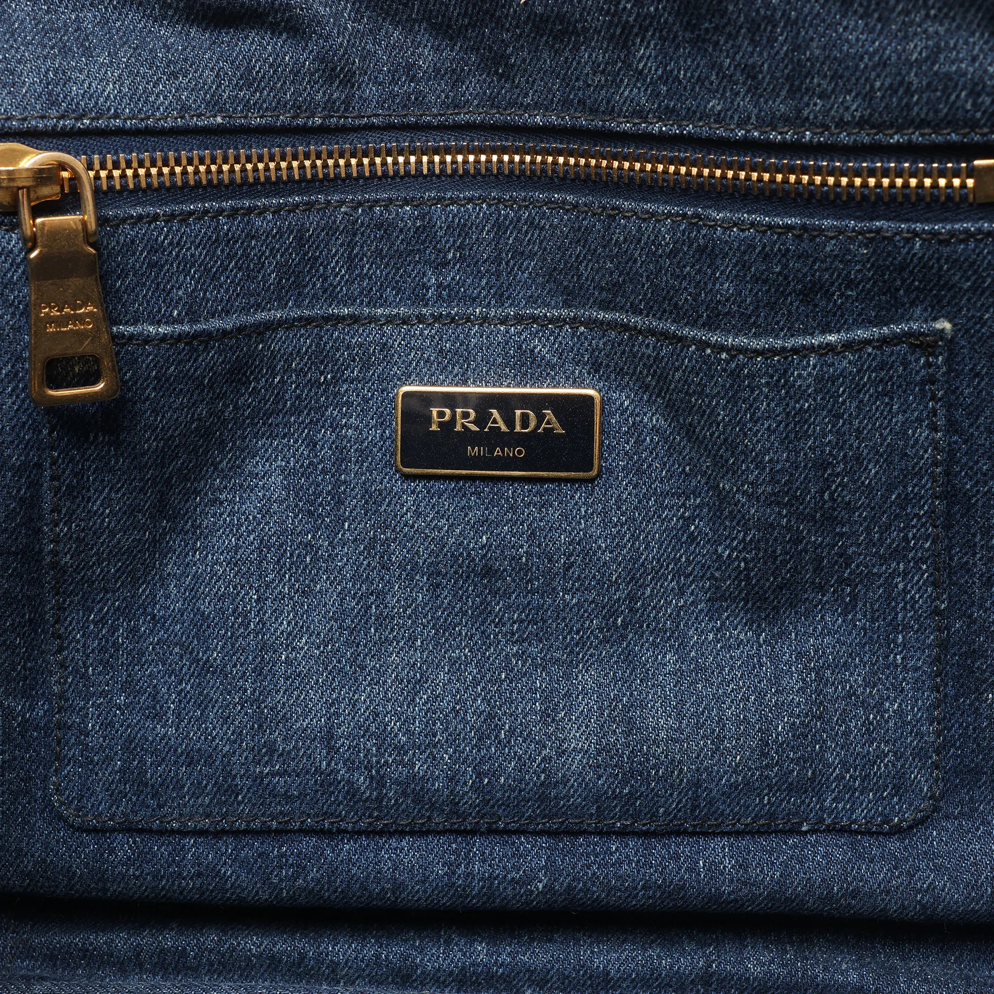 Prada Canapa Denim 2Way Handbag in Blue B2642B