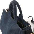 Prada Canapa Denim 2Way Handbag in Blue B2642B