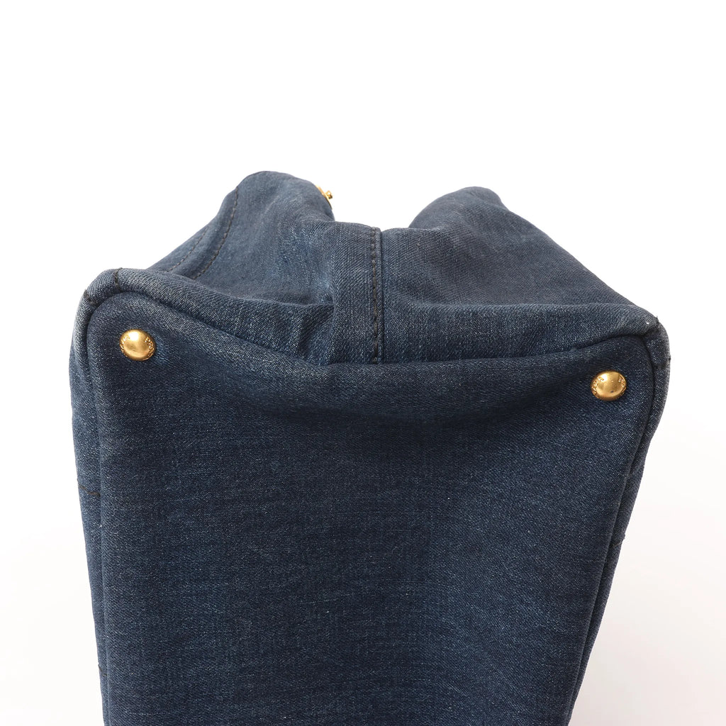 Prada Canapa Denim 2Way Handbag in Blue B2642B