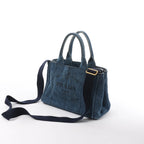 Prada Canapa Denim 2Way Handbag in Blue