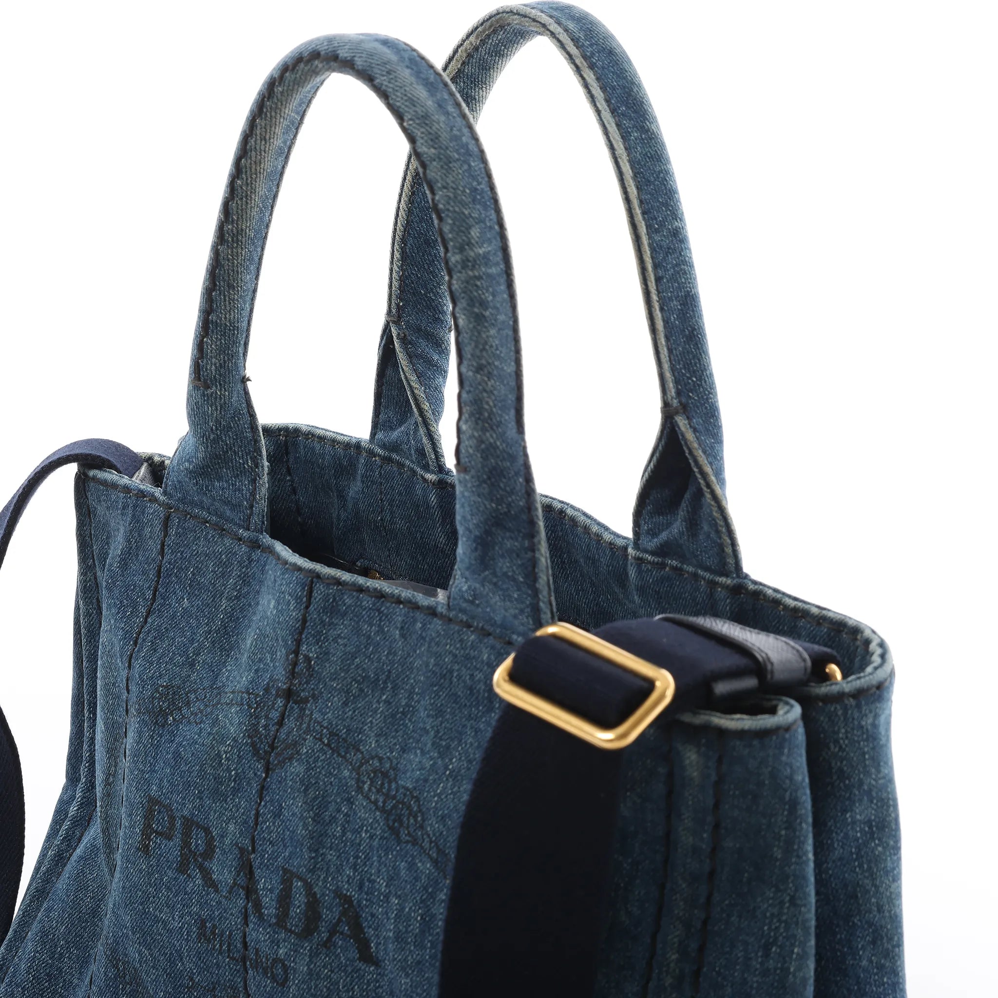 Prada Canapa Denim 2Way Handbag in Blue