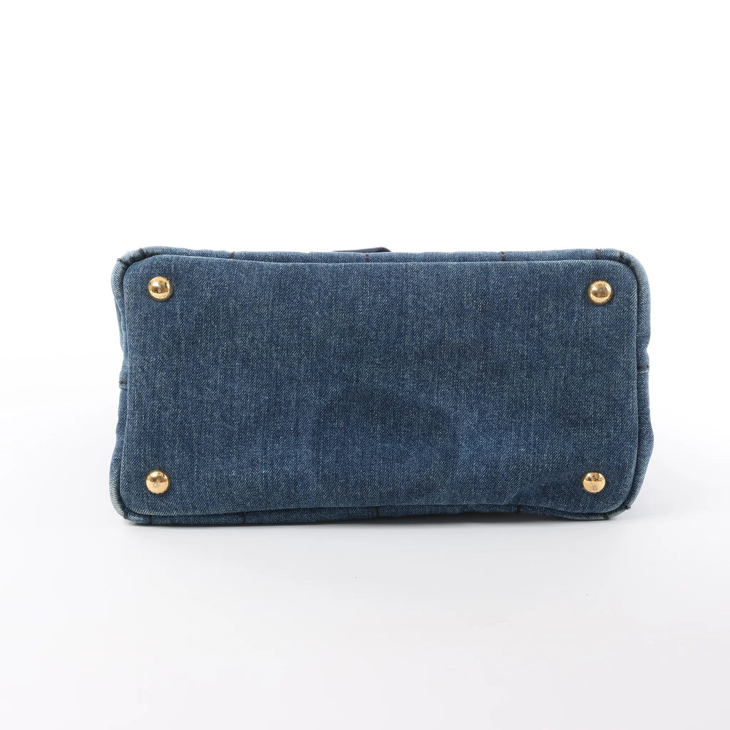 Prada Canapa Denim 2Way Handbag in Blue